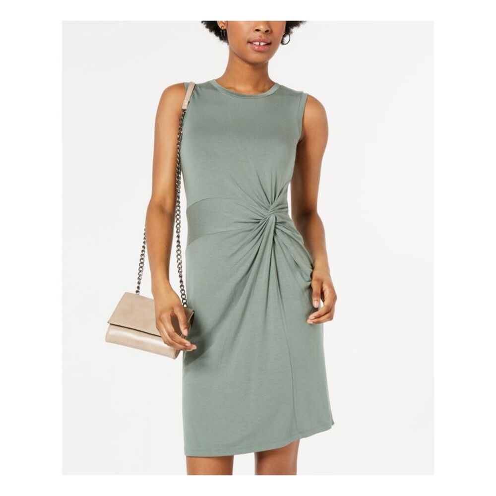 MAISON JULES Womens Twist Front Sleeveless Above The Knee Sheath Dress